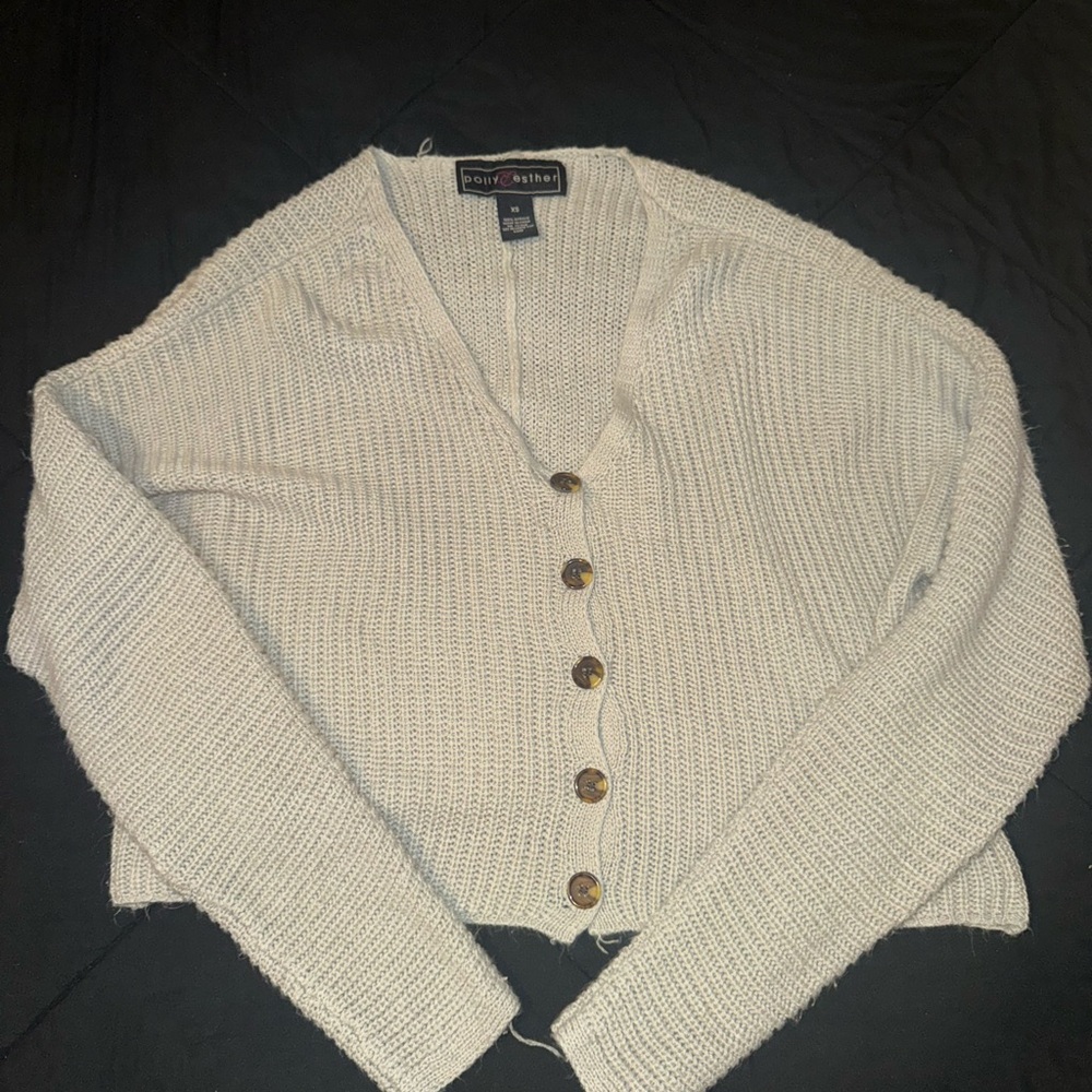 Grey Button-Up Sweater